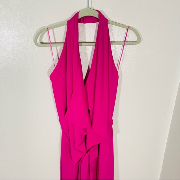 NWT Misha Collection Lorena Halter Midi Dress Fuchsia Pink Resortwear Vacation - Picture 8 of 8